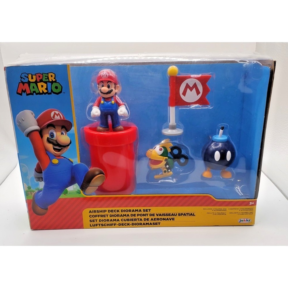 Super Mario Airship Deck Diorama Set Jakks Action Figures